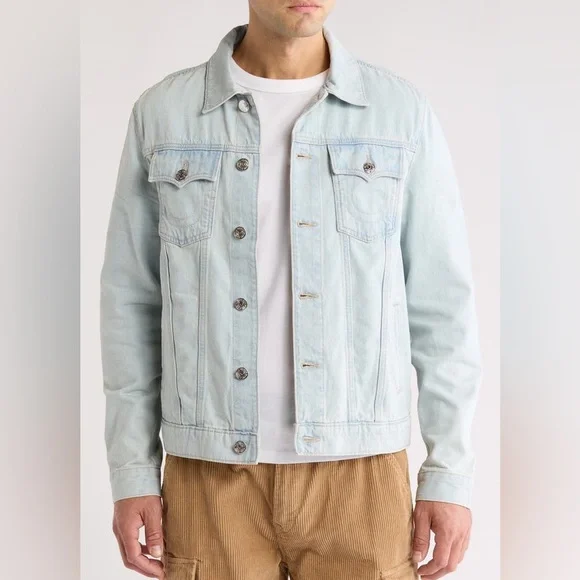 True Religion Denim Jacket Jesse Trucker Jean Jacket Light Blossom